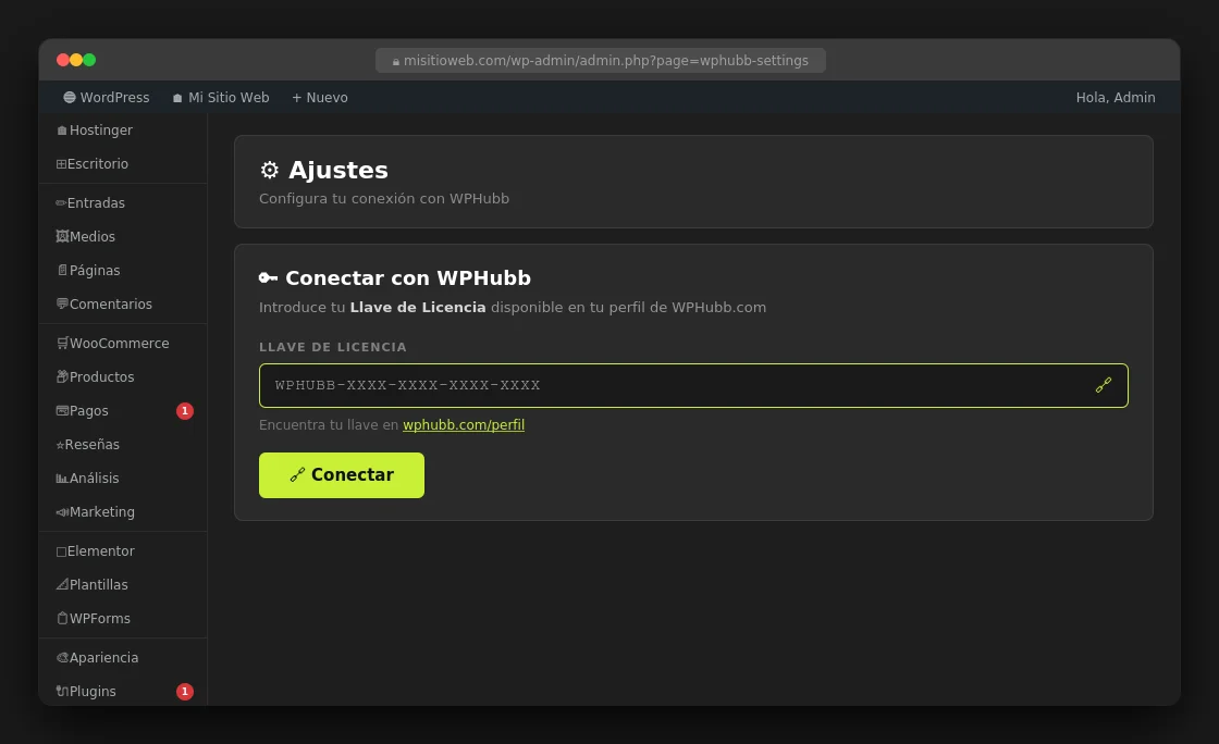 Descarga WPHubb Client